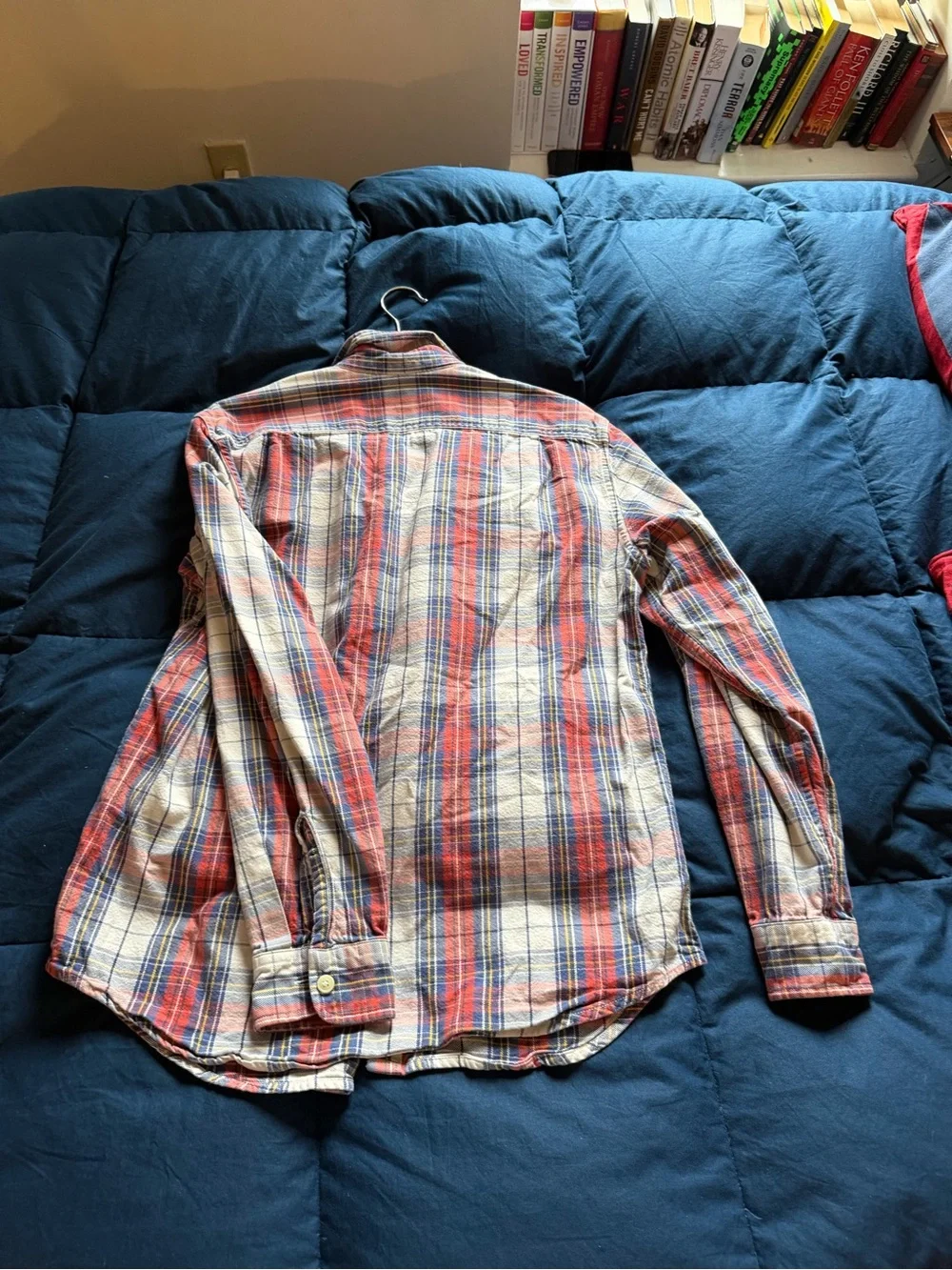 J. Crew Red and Blue Plaid Long-Sleeve Button-Down Shirt